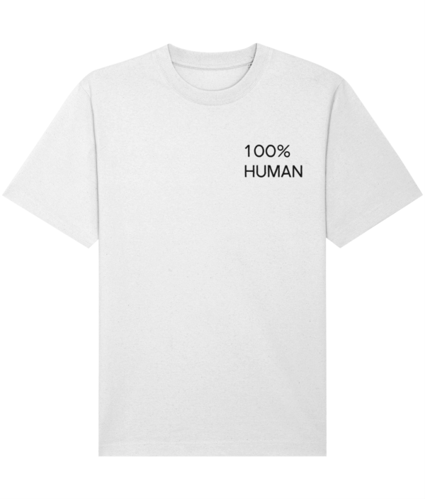 100 human white T, heavy cotton